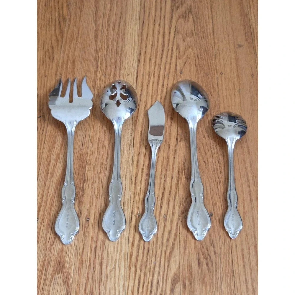 Wallace Silversmiths Spode‎ Christmas Tree  5 Piece Hostess Serving Set